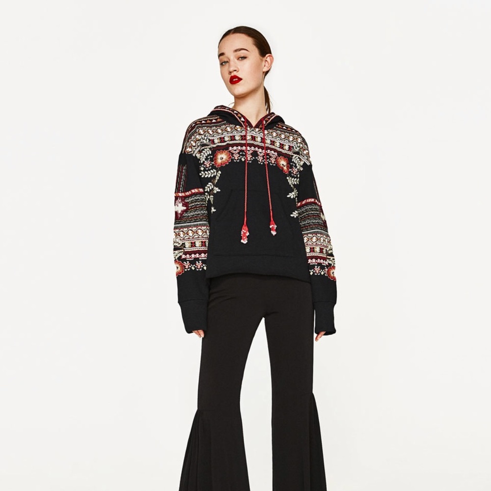 Zara embroidered sweatshirt